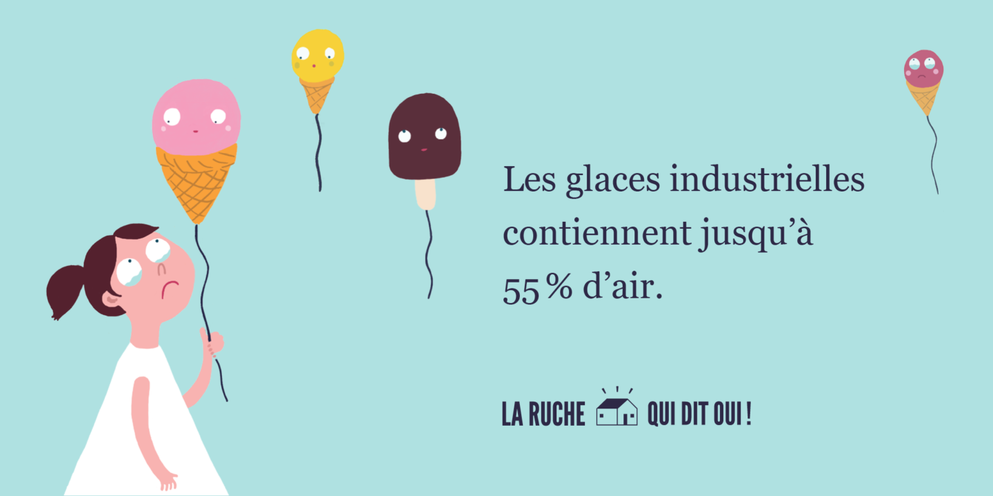 Les glaces industrielles contiennent jusqu'à 55% d'air.